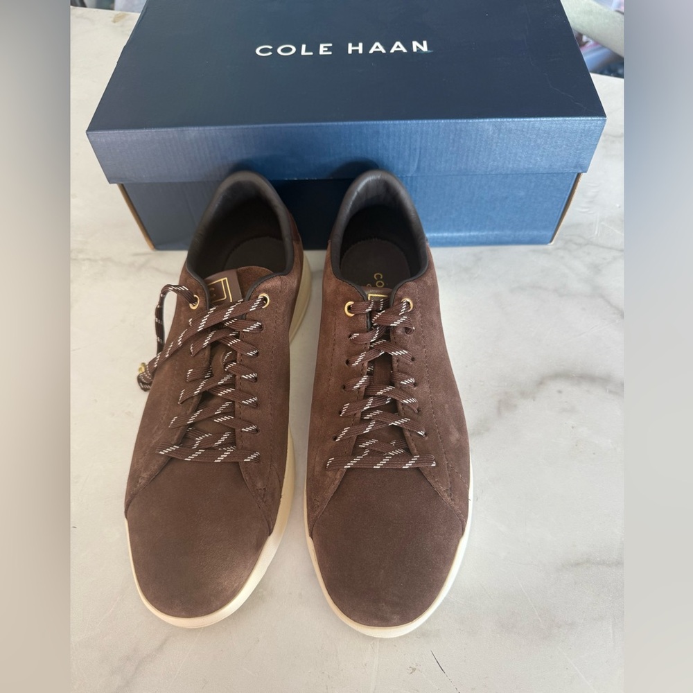 Cole Haan Size 10.5 Mens Deep Mahogany Suede Grandpro Tennis Sneakers NEW!